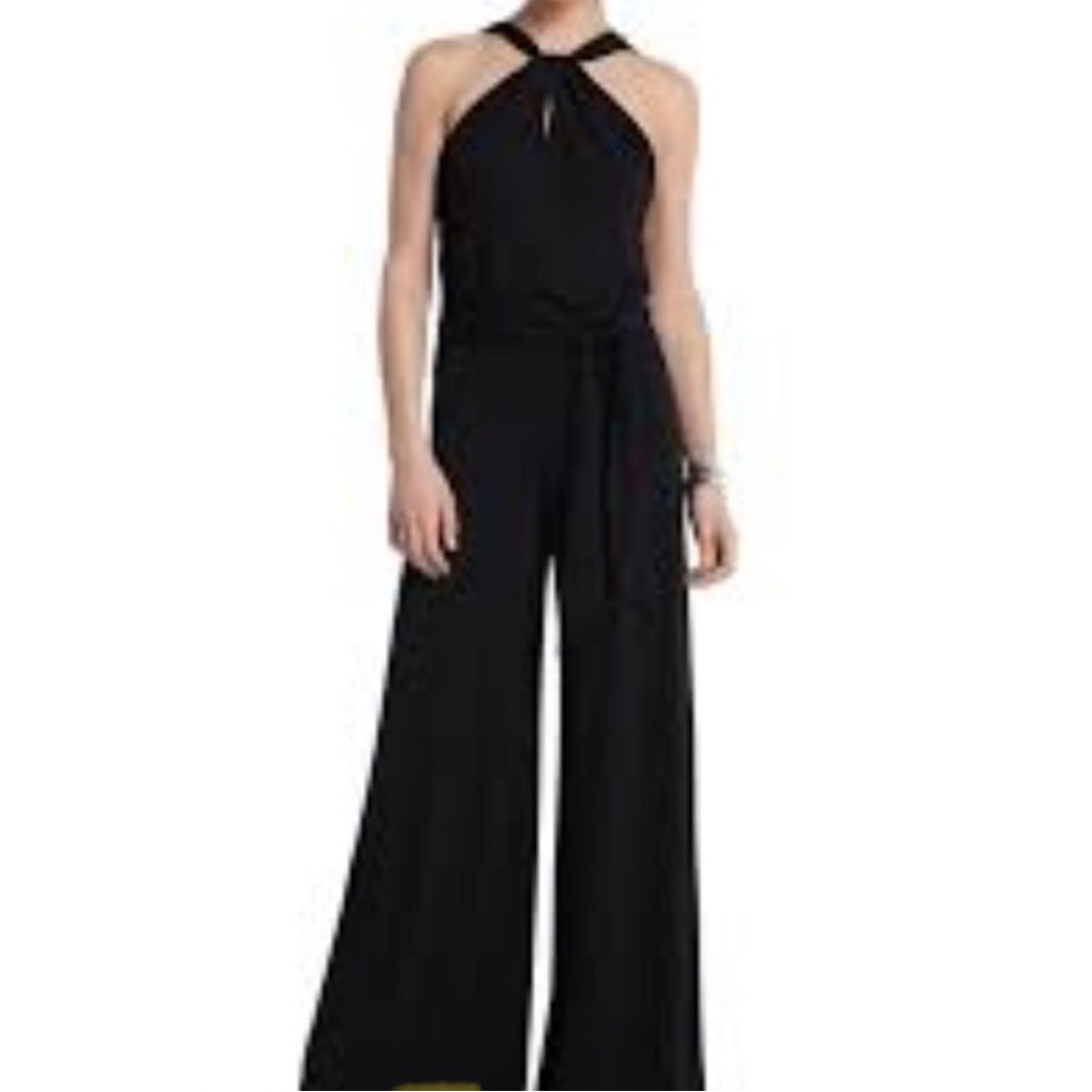 WHBM Black Halter Jumpsuit Sz S